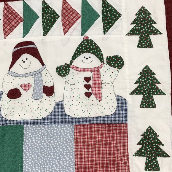 2 Vintage Style Christmas Holiday Snowman Pillow Cases Winter Gift Sleep Pillow - Picture 3 of 9